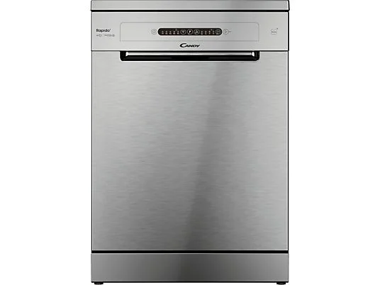Lavavajillas - Candy Rapido' CF 3C7L0X, 13 servicios, 5 programas, 60 cm, Motor Inverter, Wi-Fi, Inox