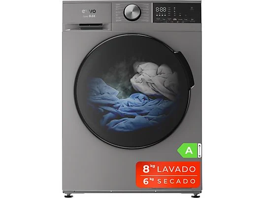 Lavadora secadora - Nova 8/6X EVVO, 1350 rpm, 13 programas, Inox